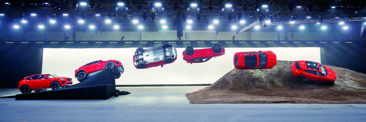 Jaguar and stunt driver Terry Grant set a new Guinness World Record for longest barrel roll at the global launch of the new Jaguar E-PACE at ExCel London.