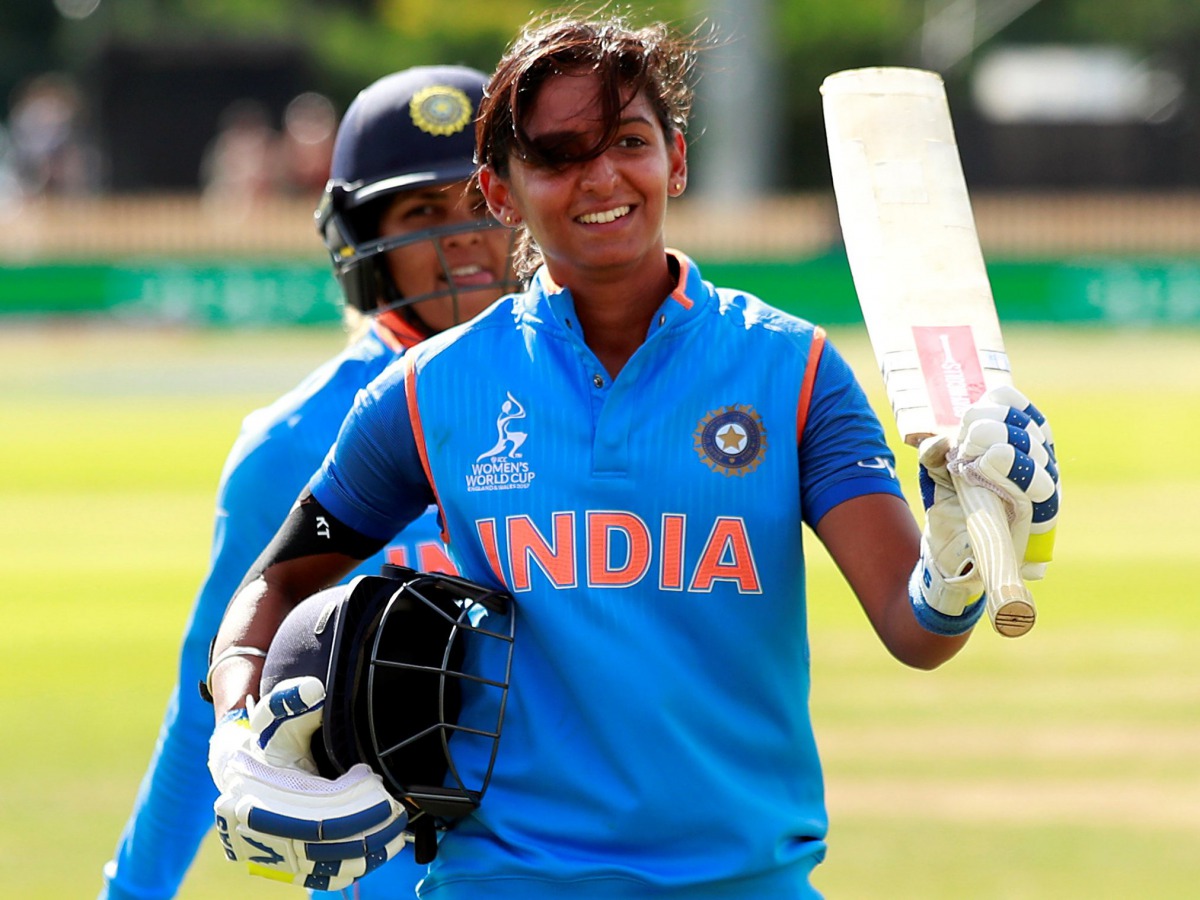 India's Harmanpreet Kaur walks off after scoring 171 not out (Action Images via Reuters/Jason Cairnduff)