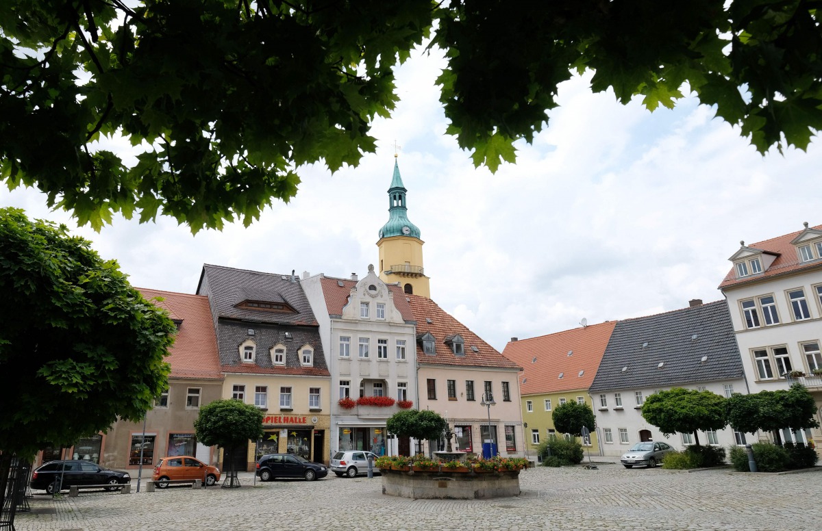 The market square of Pulsnitz near Dresden, eastern Germany, is pictured on July 22, 2017. A German 16-year-old girl originating from Pulsnitz and suspected of joining the Islamic State jihadists in Iraq was arrested last week in Mosul, a German judicial 