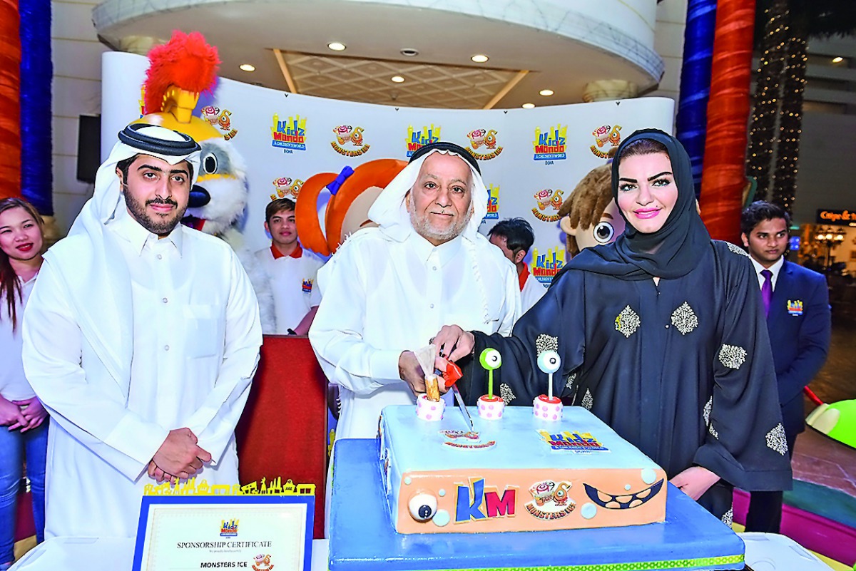 Officials at the opening of ‘Monster’s Ice’ ice cream shop.