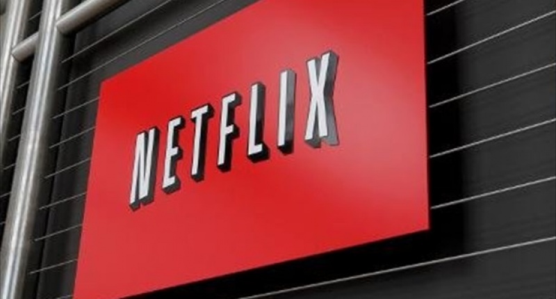 The Netflix company logo is seen at Netflix headquarters in Los Gatos CA (AFP) 