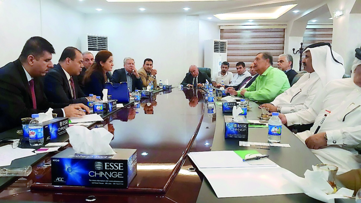 Qatar Chamber officals led by Vice-Chairman, Mohammed bin Ahmed bin Towar Al Kuwari (right), during a meeting with their Iraqi counterparts, in one of the Kurdisatan provinces.