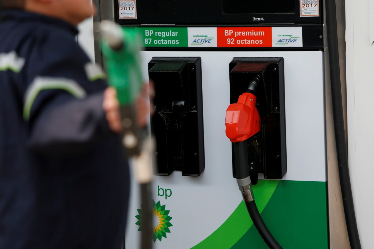 The logo of BP is pictured on the side of a pump at the new BP petrol station on the outskirts of Mexico City, Mexico March 9, 2017. (REUTERS/Carlos Jasso/File Photo)