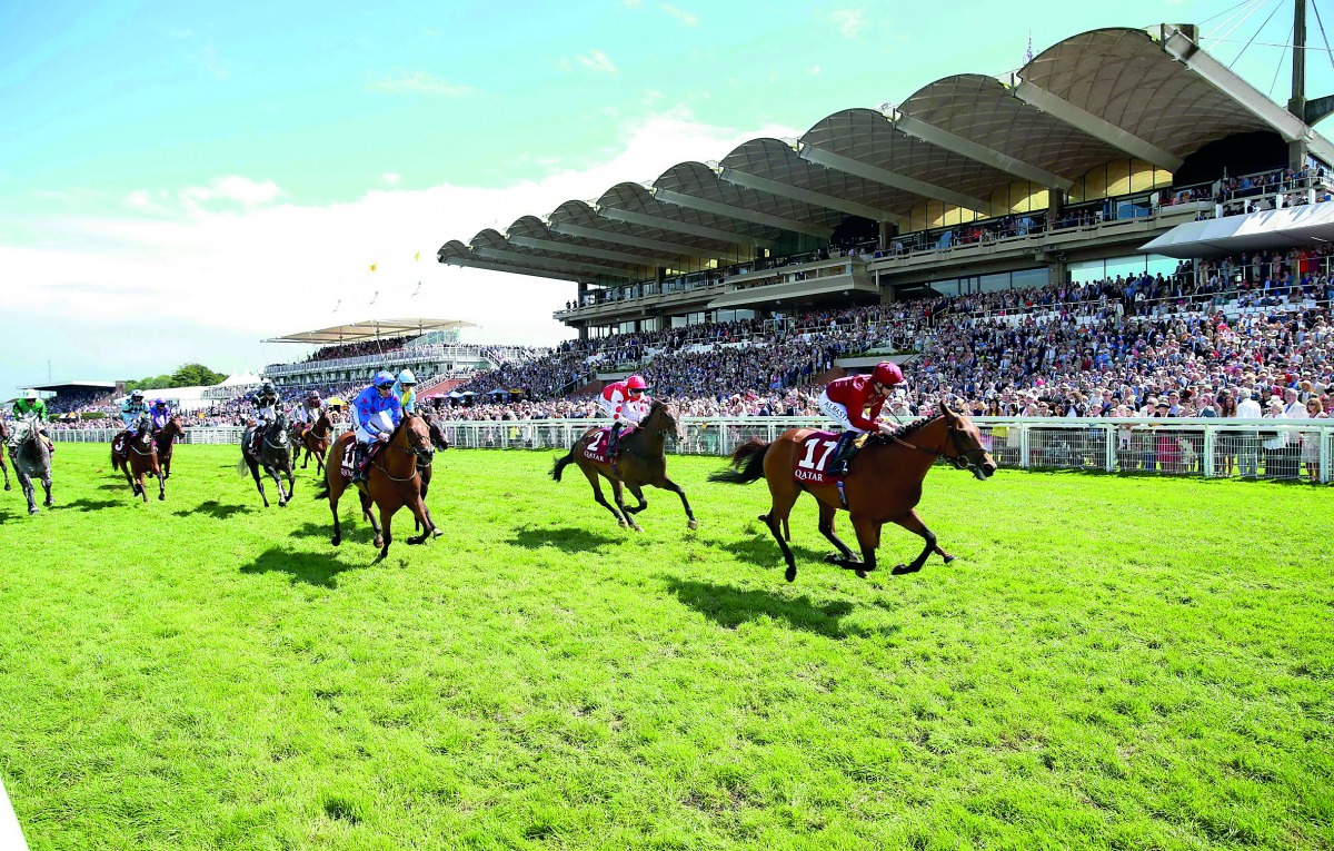 Scorching Heat, ridden by jockey Oisin Murphy extends lead on its way to win the Qatar Stewards’ Sprint Handicap event of the Qatar Goodwood Festival in West Sussex, England yesterday.