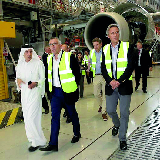 LATAM Airlines Group Board of Directors during a tour of Qatar Airways’ hi-tech operational centre and technical facilities.