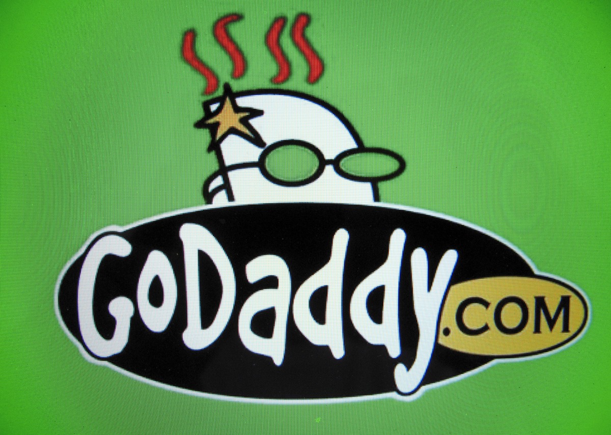 FILE PHOTO: The logo for internet company GoDaddy inc is shown on a computer screen in this illustration photo in Encinitas, California May 3, 2016. REUTERS/Mike Blake