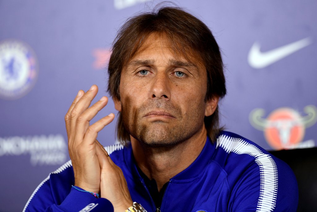 Chelsea manager Antonio Conte during the press conference. Reuters/Tony O'Brien
