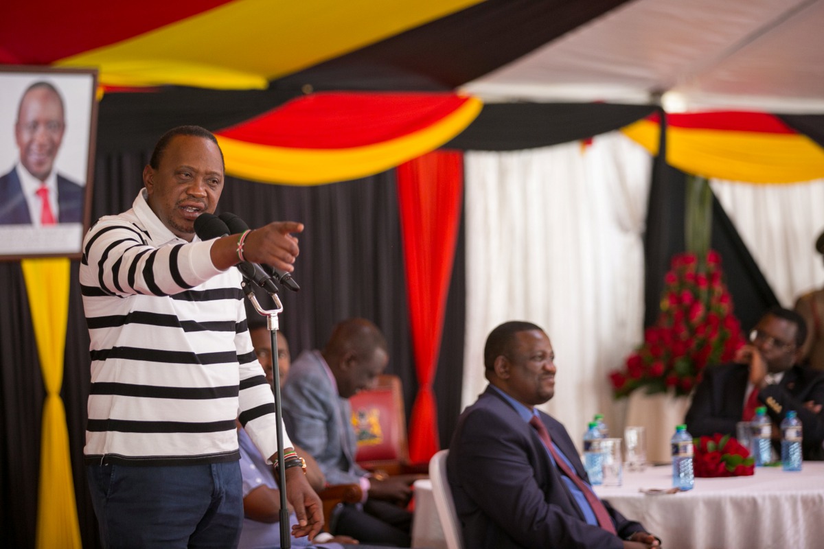 Kenya's President Uhuru Kenyatta addresses Governors and Members of County Assembly at the State House in Nairobi, Kenya September 2, 2017. Presidential Press Service/Handout via REUTERS