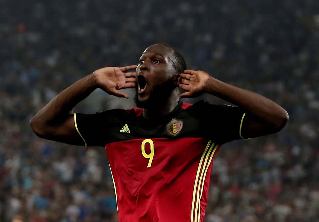 Belgium’s Romelu Lukaku celebrates scoring their second goal REUTERS/Alkis Konstantinidis
