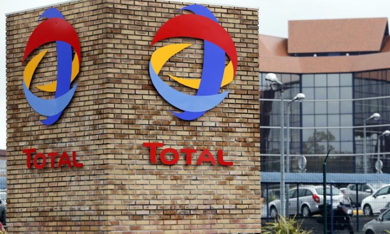 The logo of French oil giant Total is pictured at the entrance of the CSTJF Total Research Center in Pau, Soutwestern France, April 5, 2016. REUTERS/Regis Duvignau