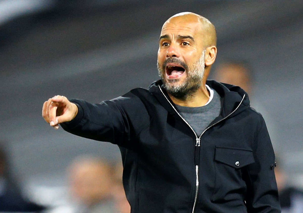 Manchester City’s Spanish manager Pep Guardiola gestures during the UEFA Champions League Group F match against Feyenoord Rotterdam at the Feyenoord Stadium in Rotterdam, on Thursday.