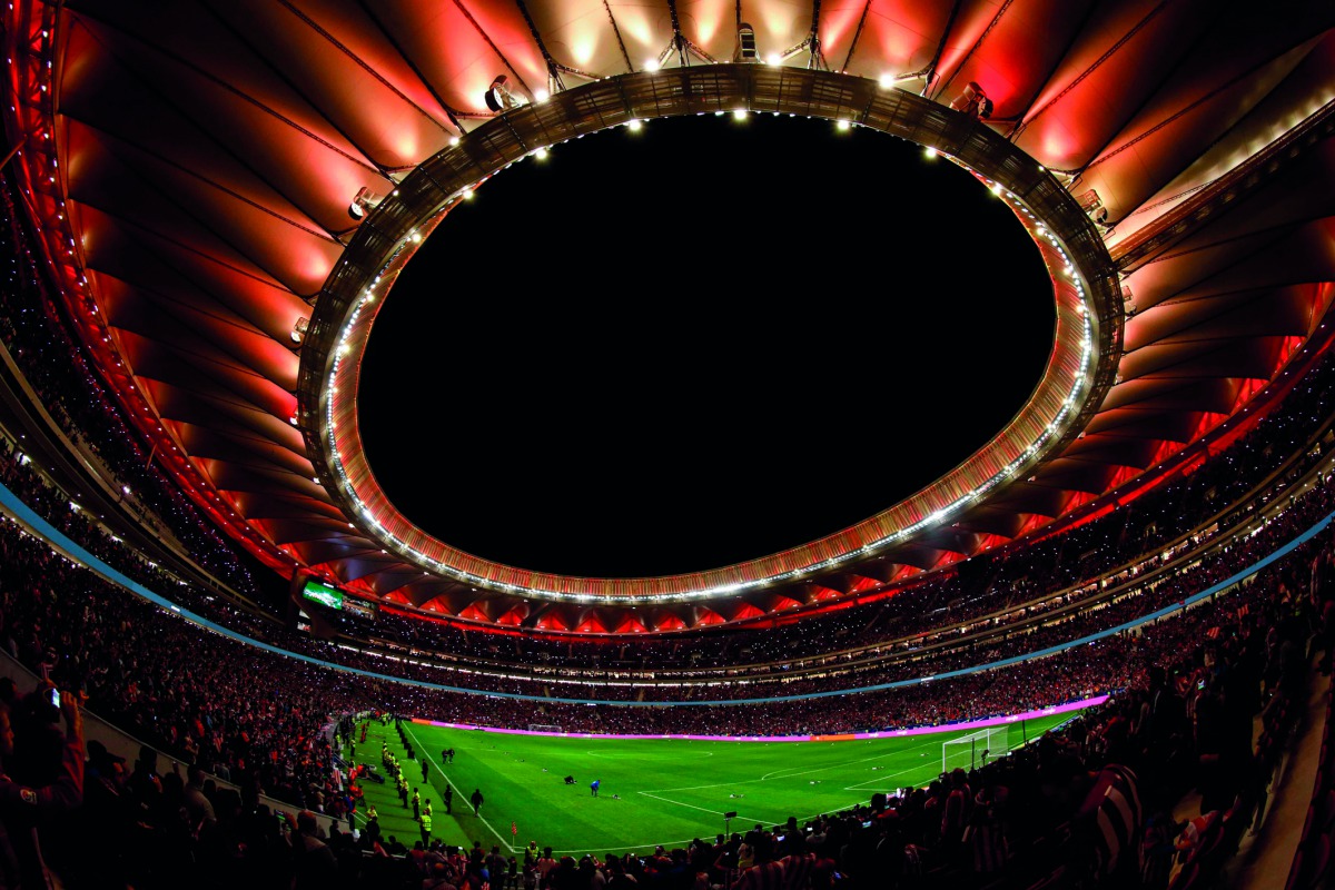A view of the Wanda Metropolitano Stadium after the Spanish League match between Club Atletico de Madrid vs Malaga CF in Madrid on Sunday.
