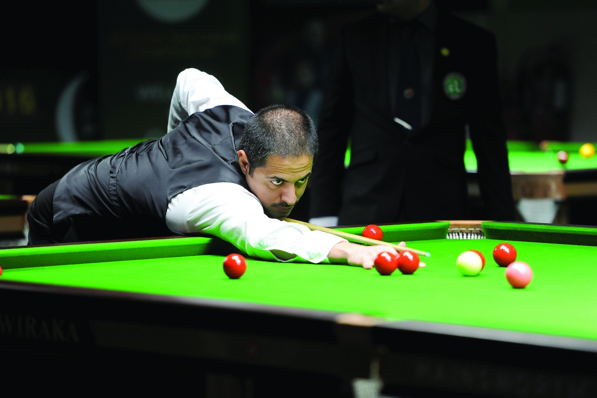 Qatar’s Ahmad Saif in action in this file picture. The Qatar snooker team advanced to the quarter-finals after beating the hosts Turkmenistan team in the Asian Indoor and Martial Arts Games, currently being held in the capital of Turkmenistan, Ashgabat.