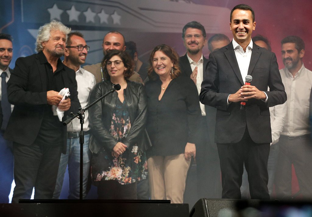5-Star new leader Luigi Di Maio talks during a gathering in Rimini, Italy, September 23, 2017. REUTERS/Max Rossi