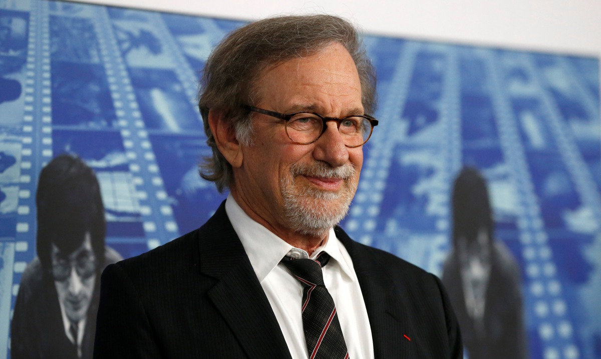 Director Steven Spielberg poses at the premiere of the HBO documentary film 