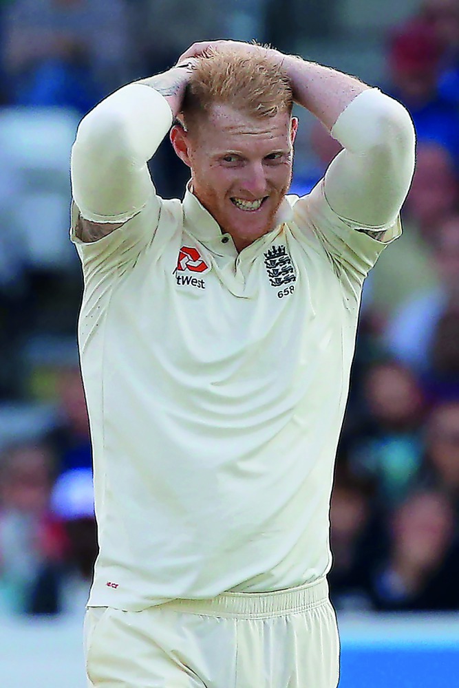 This file photo taken on August 26, 2017 shows England's Ben Stokes reacts on the second day of the second international Test match between England and the West Indies at Headingley cricket ground in Leeds, northern England. AFP / Lindsey Parnaby