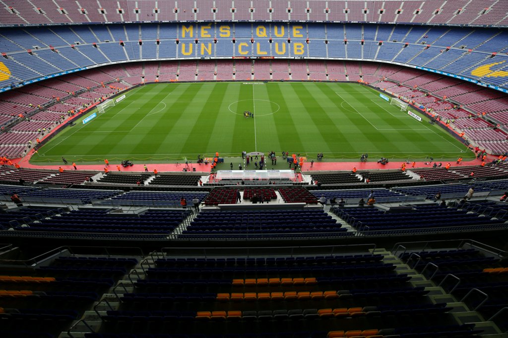 General view of Camp Nou stadium before the start of Spanish La Liga soccer match between Barcelona and Las Palmas in Barcelona, Spain, October 1, 2017. REUTERS/Albert Gea
