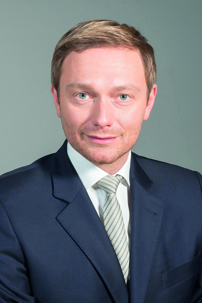 Christian Lindner,  Leader of the pro-business Free Democrats Party (FDP), Germany. 

