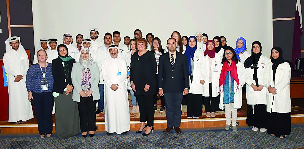 Staff and students of HMC and the College of Medicine at Qatar University during an orientation session for 2017 intake of medical students.