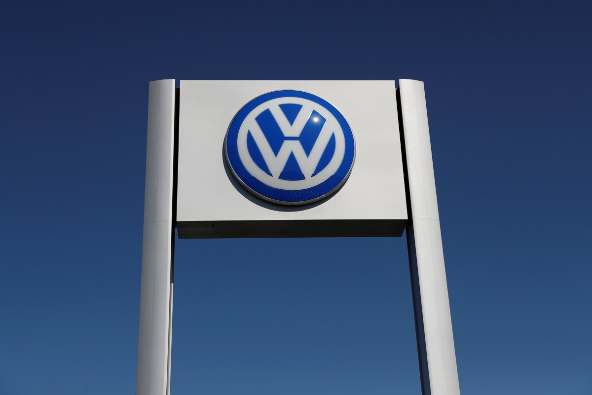 A Volkswagen logo is seen at Serramonte Volkswagen in Colma, California, U.S., October 3, 2017. Reuters/Stephen Lam