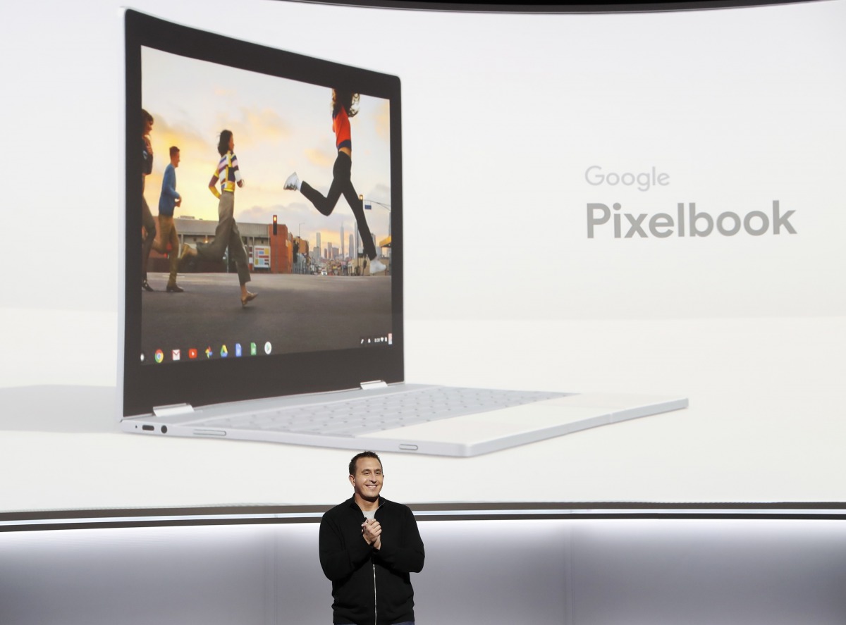 Google product manager Matt Vokoun speaks about the Pixelbook laptop during a launch event in San Francisco, California, U.S. October 4, 2017. Reuters/Stephen Lam