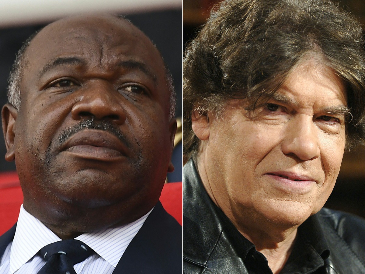 This combination of file pictures created on September 1, 2017 shows Gabon's President Ali Bongo Ondimba (L) waiting for the start of the 2017 Africa Cup of Nations group A football match between Gabon and Guinea-Bissau at the Stade de l'Amitie Sino-Gabon