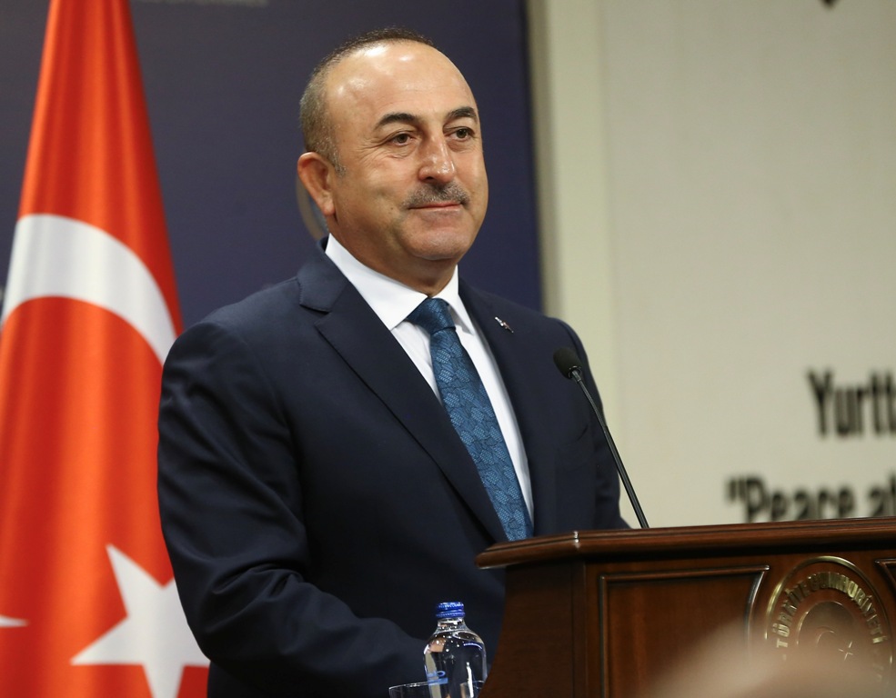 Turkish Foreign Minister Mevlut Cavusoglu holds a joint press conference with Greek Foreign Minister, Nikos Kotzias (not seen) after their meeting in Ankara, Turkey on October 24, 2017.  Cem Özdel - AA 
