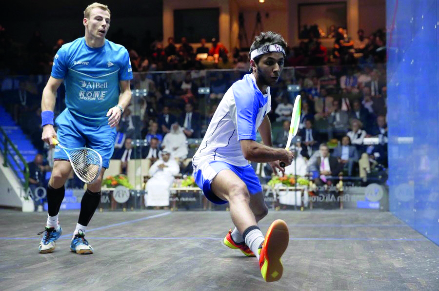 Qatar’s Abdulla Mohd Al Tamimi  (right) will take on rising star Fares Dessouky of Egypt in first round of Qatar Classic  at the Khalifa International Tennis and Squash Complex today. 