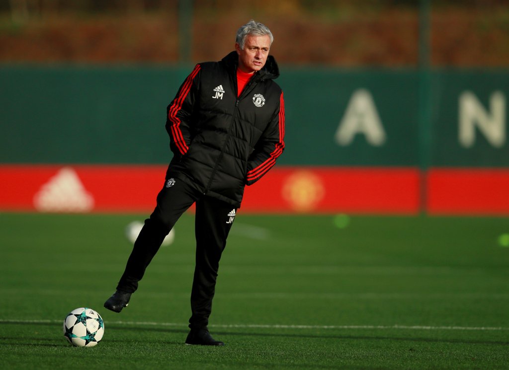 Manchester United manager Jose Mourinho during training Action Images via Reuters/Jason Cairnduff
