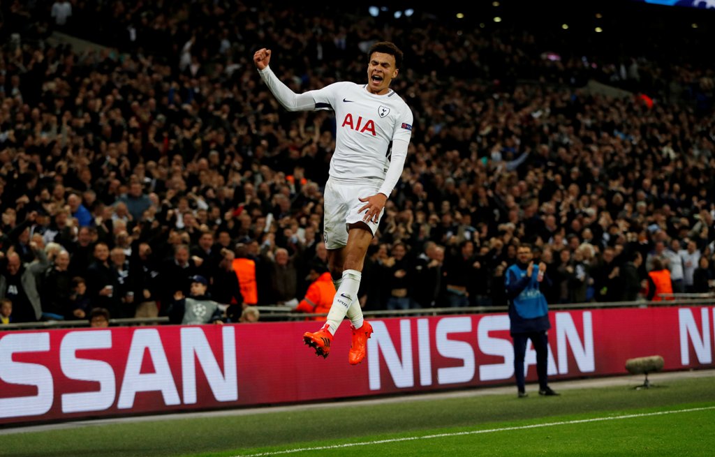 Tottenham's Dele Alli celebrates scoring their second goal Action Images via Reuters/Paul Childs
