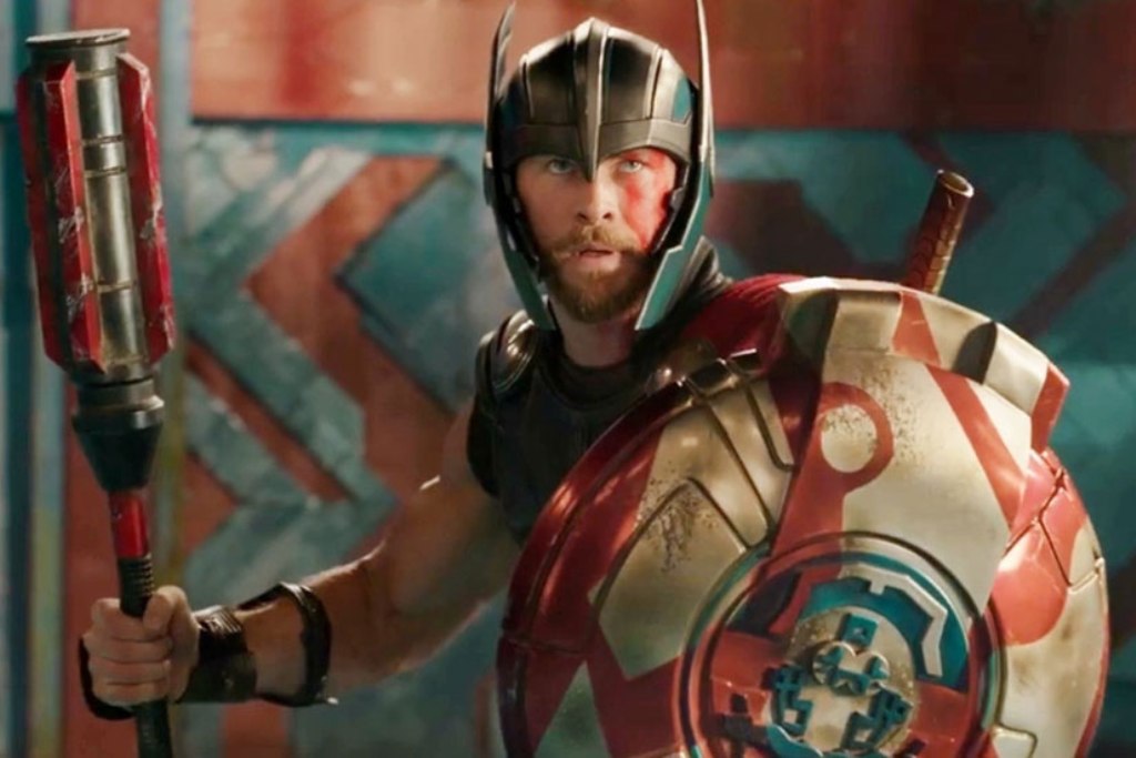 A still from the movie Thor: Ragnarok.