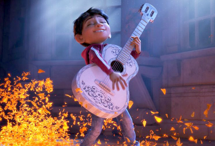 Miguel (voiced by Anthony Gonzalez) has a dream to make music, in Pixar's new 