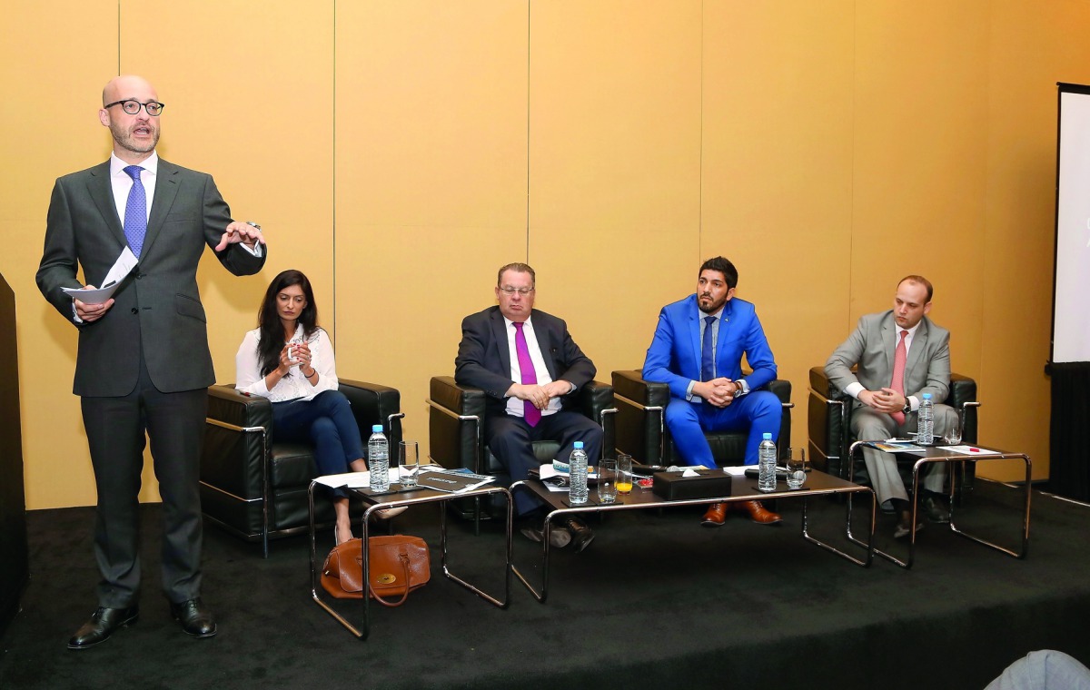 FROM LEFT: Kamaljit Dosanjh, Senior Associate Employment and Incentives, Frank Lucente, Partner Corporate commercial, Ahmed Jafir, Partner Head of Coporate structuring Qatar, and Roy Georgiades, Senior Associate litigation during the seminar on ‘Key Legal