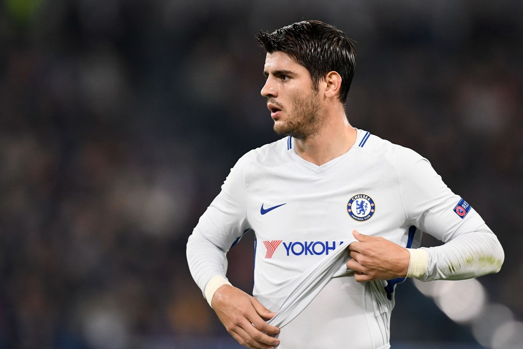  A file photo of Alvaro Morata of Chelsea FC gesturing during the UEFA Champions League match between AS Roma and Chelsea FC October 31, 2017.Anadolu Agency/ Claudio Pasquazi 