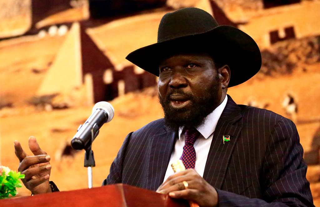 South Sudan's President Salva Kiir addressing a press conference on November 2, 2017.  (AFP / ASHRAF SHAZLY)
