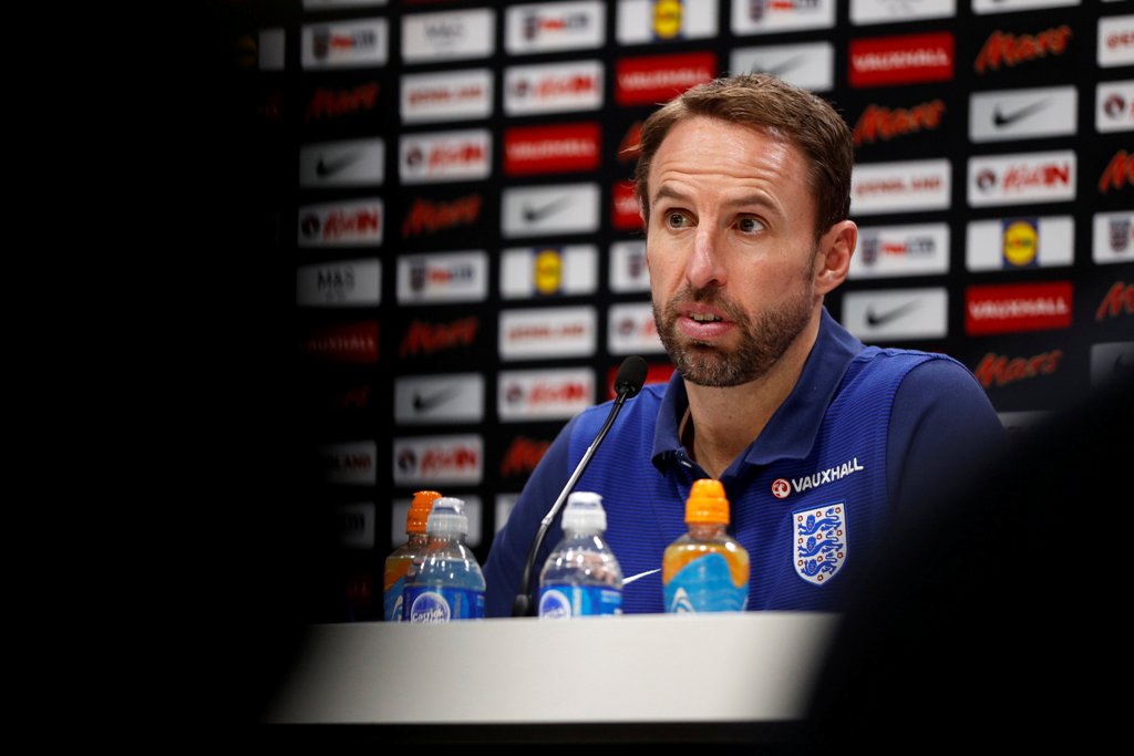 England manager Gareth Southgate during the press conference. Reuters/John Sibley
