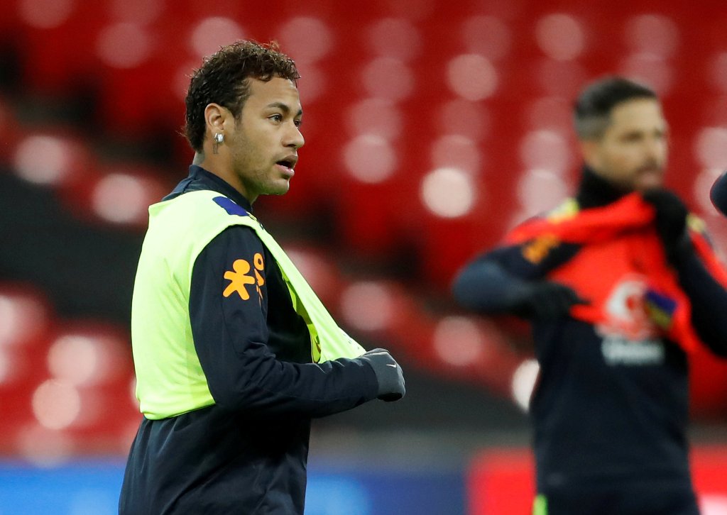Brazil’s Neymar during training Action Images via Reuters/Carl Recine
