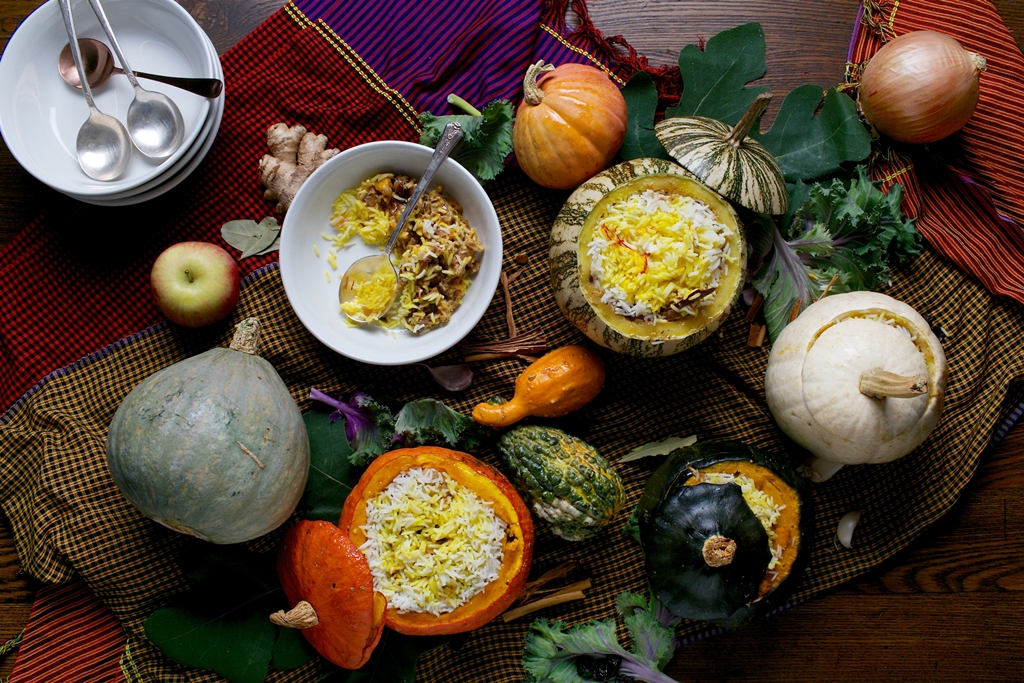Biryani Stuffed Pumpkins. (Photo by Deb Lindsey for The Washington Post)