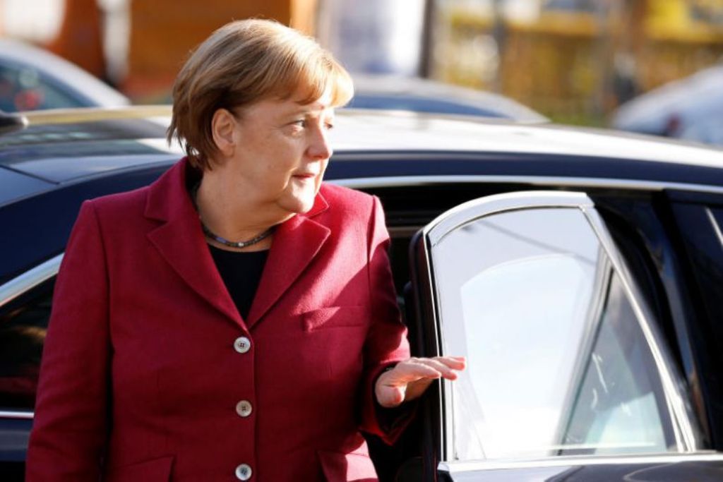 German Chancellor Angela Merkel of the Christian Democratic Union (CDU) arrives at Christian Democratic Union (CDU) headquarters in Berlin.PHOTO: REUTERS.