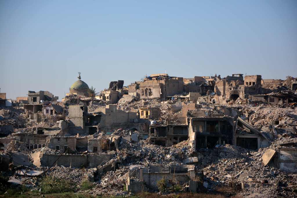 An image taken on November 14, 2017, shows a general view of the old city of Mosul in northern Iraq. / AFP / STRINGER