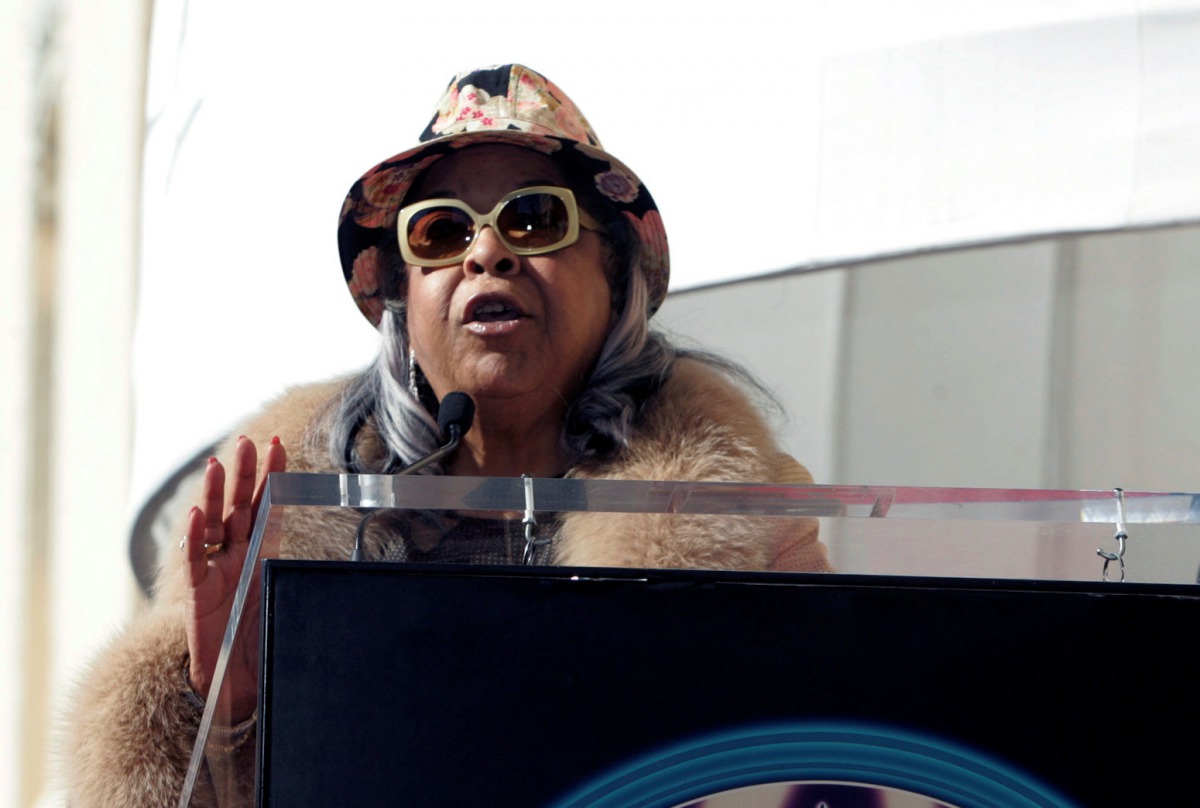 Actress Della Reese speaks as actor Freddie Prinze, Jr. (not pictured) looks on during ceremonies honoring his late father, Freddie Prinze, as his father's star was unveiled on the Hollywood Walk of Fame in Hollywood, Los Angeles, California, U.S., Decemb