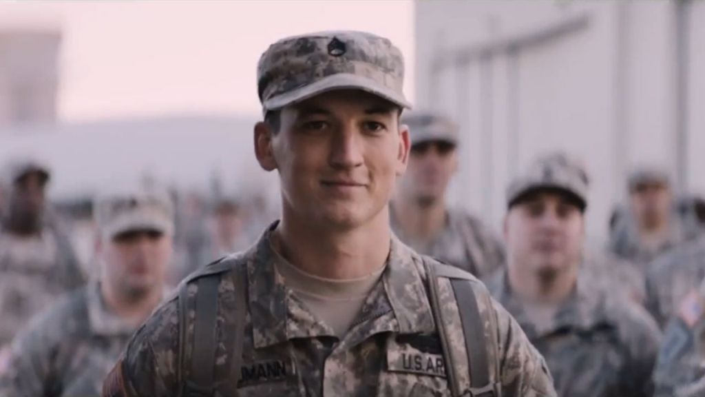 A still of the actor Miles Teller from the movie Thank You For Your Service.