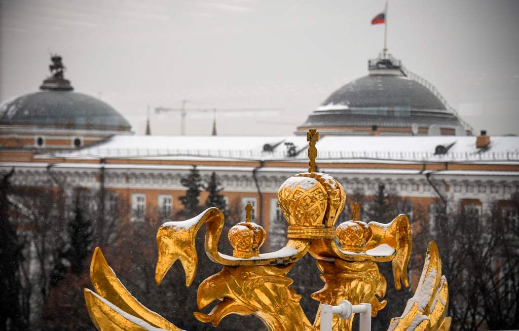 A general view of the so-called Building One of the Kremlin, which houses President Vladimir Putin's working office, in downtown Moscow on November 28, 2017. AFP / Alexander NEMENOV