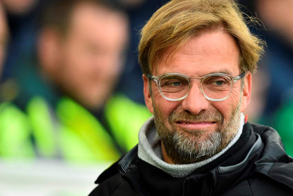 Liverpool's German manager Jurgen Klopp is seen ahead of kick off of the English Premier League football match between Brighton and Hove Albion and Liverpool at the American Express Community Stadium in Brighton, southern England on December 2, 2017.  / A