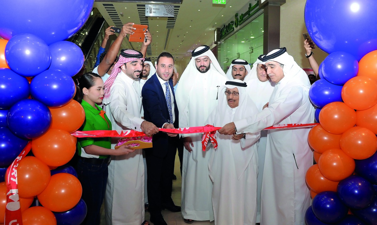 Sheikh Fahad bin Abdullah bin Thani Al Thani along with other dignitaries at the inauguration of the Mega Mart - Q Mall Branch yesterday. Pic: Salim Matramkot / The Peninsula