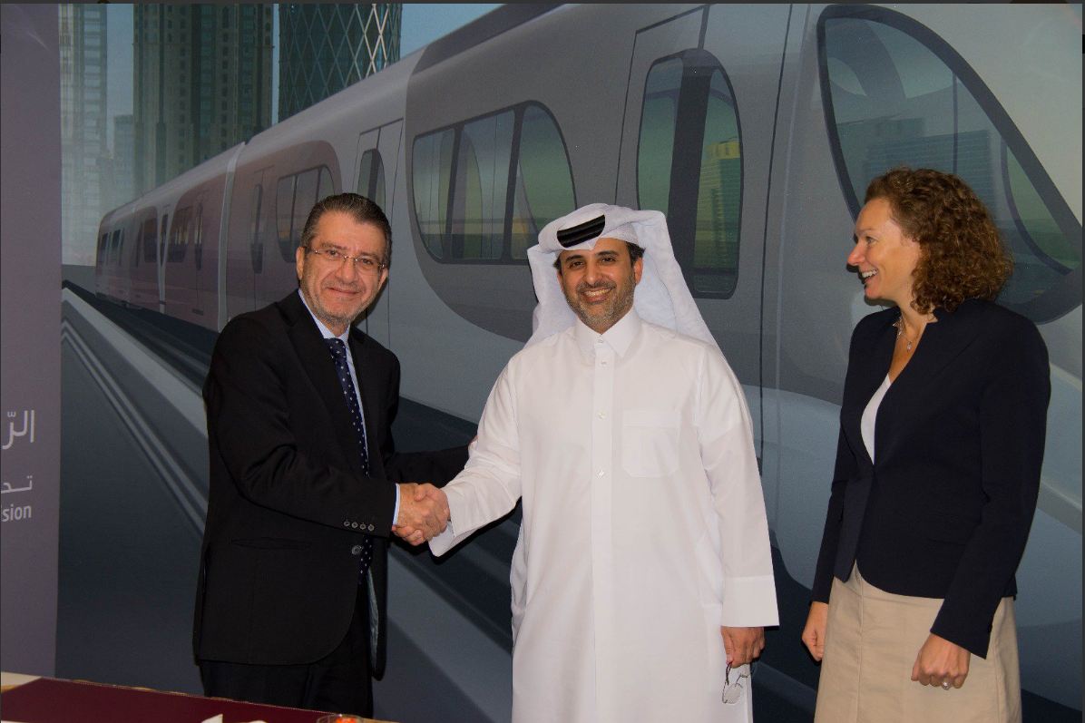 Officials at the signing ceremony. Photo: Qatar Rail