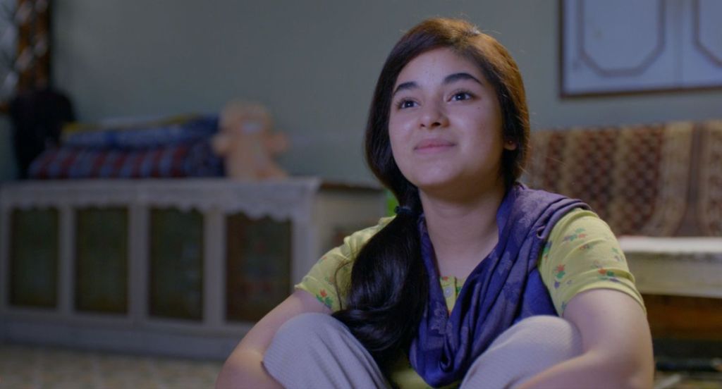 A still of the actress Zaira Wasim from the movie Secret Superstar.
