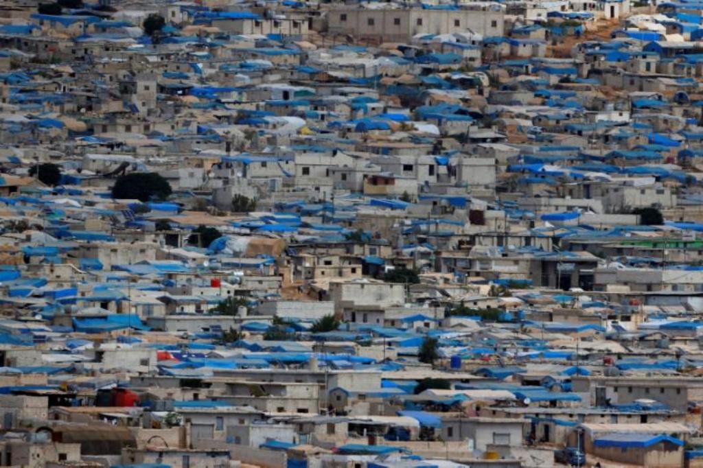 A general view of the Syrian town of Atimah, Idlib province, seen in this picture taken from Reyhanli, Hatay province, Turkey October 10, 2017. REUTERS/Osman Orsal