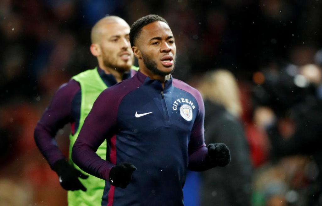 An image of Manchester City's Raheem Sterling as he warms up before the match December 10, 2017. Action Images via Reuters/Carl Recin