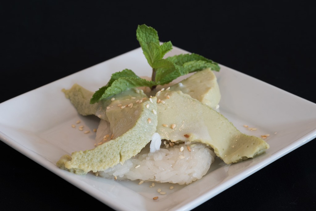 Chef Nongkran Daks' pandan custard at Thai Basil in Chantilly, Va. Photo for The Washington Post by Dixie D. Vereen 